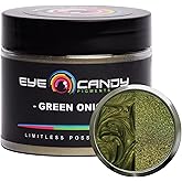 Eye Candy Pigments Premium Green Mica Powder - Green Onion (50gr) - for Epoxy, Resin, Soap, Paint, Woodworking, Acrylic Pouring, Bath Bombs, Fishing Lures - DIY Arts and Crafts Additive