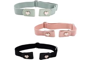 3pcs Girl Belts, 3 Colors Leather Kids Belts with Heart Design Adjustable Clothing Accessories for Girls Pants Jeans Dresses