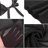 Yolev Women's Ballet Wrap Skirt Chiffon Adjustable Waist Tie Black view 5
