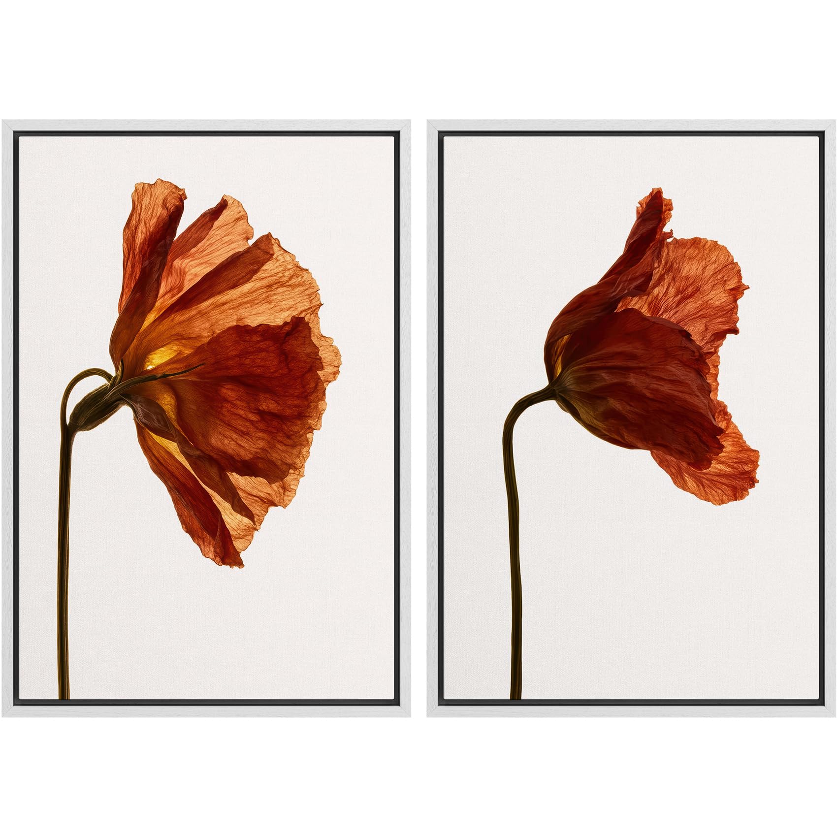 MUDECOR Framed Canvas Print Wall Art Set Rust Red