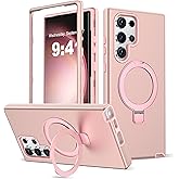 DuiDuiQ Designed for Samsung Galaxy S23 Ultra Case with Magnetic Ring Stand [Compatible with Mag-Safe][Military Grade Drop Protection][Build in Kickstand] S23 Ultra Phone Case 6.8",Rose Gold