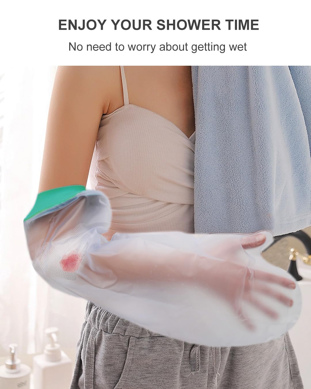 EuyiHlybt Cast Covers for Shower Arm, Waterproof Arm Cast Covers for Shower Adult, Reusable Cast Shower Cover Arm, Comfortable Cast Protector for Shower Arm Adult, Cast Bag for Bandages, Dressings