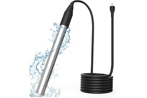 BSUOWEK 1800W Immersion Water Heater for Bathtub, Electric Bucket Water Heater for Hot Tube & Inflatable Pool & Swimming Pool & Stock Tank Pool, Portable Anti-scalding Fast Heat Submersible Pools Water Heater