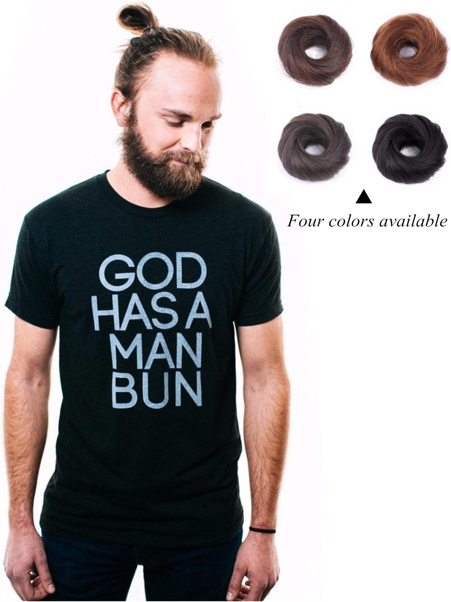 NEWNESS Human Hair Bun for Men (Dark Brown)