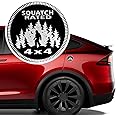 UZZH Squatch Badge Rated Car Emblem, 4 x 4 3D Metal Automotive Badges, Car Exterior Accessories Round Emblems Decals Stickers Compatible with Jeep Wrangler Grand Cherokee Renegade (Squatch)