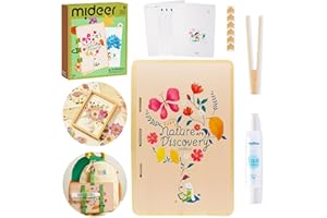 Happytime Flower Press Kit for Kids, Creativity Crafts DIY Plant Drying Set, Wooden Convenient to Carry, Gift for Boys and Girls