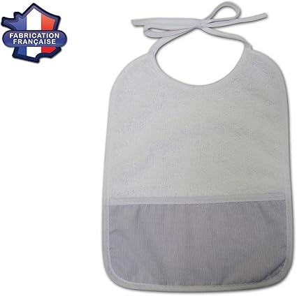 Modulit Bavoir Eponge Bebe Dormeur Gris A Poche Et Liens Fabrication Francaise Amazon Fr Bebes Puericulture