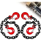SENKEYFE 2 Pack 3/8" Trailer Safety Chains G80 36" Trailer Chains with G70 2× Clevis Safety Hooks|7100 lbs Working Load 27000 lbs Break Strength Heavy Duty Towing Transport Binding