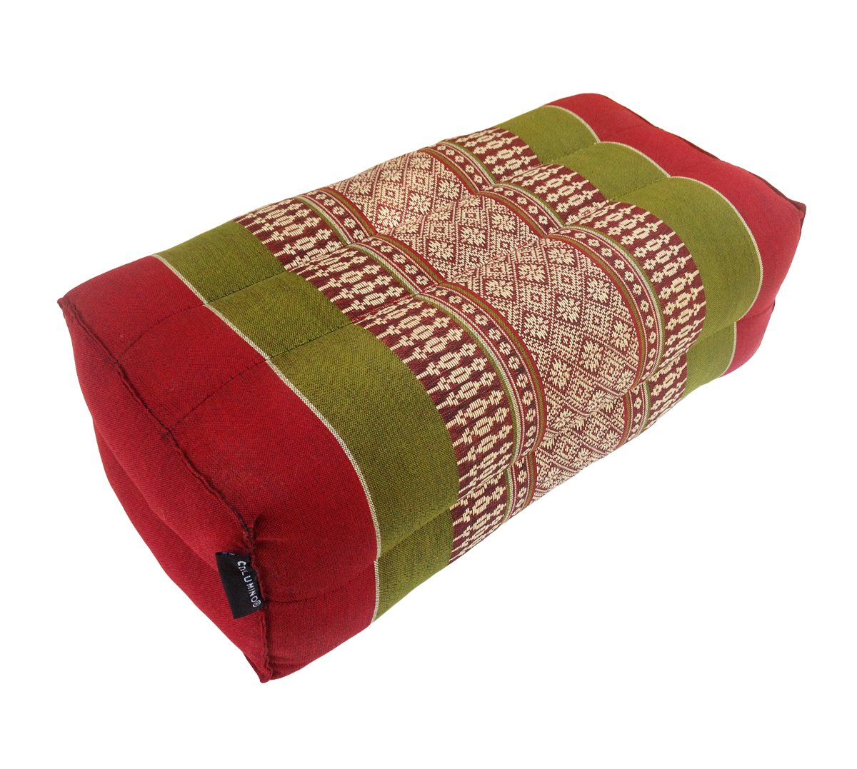 Traditional Thai Kapok Yoga Support Block Cushion Meditation Pillow size 35 x 15cm (Green, Burgundy)