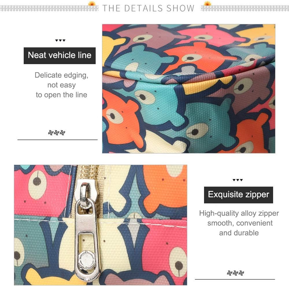 wordmouk Toiletry Bag Large Waterproof Cosmetic Bag Portable Travel Hanging Make up Wash Bags Makeup Organizer Toiletries Bathroom Storage Case for Women Girl Ladies Vacation Household (Lovely Bear) - Image 4