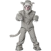 Kids Wolf Costume | Child Outfit With Realistic Detailing | Furry Wolf Halloween Jumpsuit