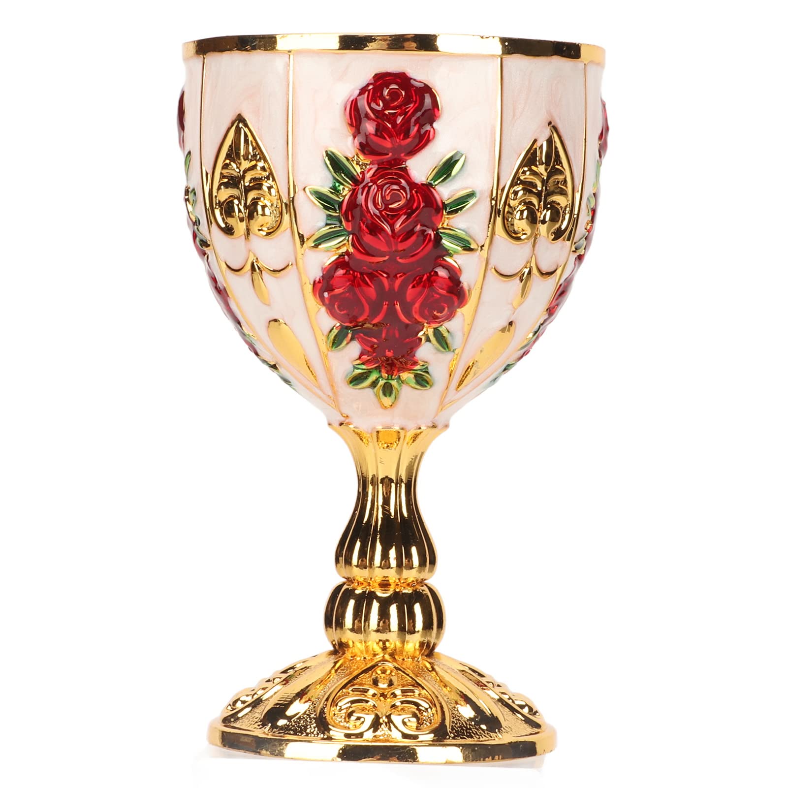 Jenngaoo Gold Chalice,Zinc Alloy Vintage Chalice Goblet Gold Communion Wine Glass Decorative Wine Cup for Party Banquet Bar(Goldenrod and Saffron Color)
