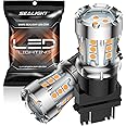 SEALIGHT LED Turn Signal Bulb 3157 LED Bulb Amber, Canbus Error Free 600% Brighter 3156 3157A LED Bulb for Front Rear Turn Signal Light Blinker Marker Parking Lights, 2 Pieces/Pack
