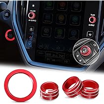 4Pcs Knob Cover For Subaru Crosstrek Impreza 2024-2026 Accessories, 2025-2026 Forester, 20-25 Legacy Outback, 22-25 WRX 23-25 Ascent, Volume Tune Start Stop Button Ring Rear Mirror Knob Cover (Blue - View #4