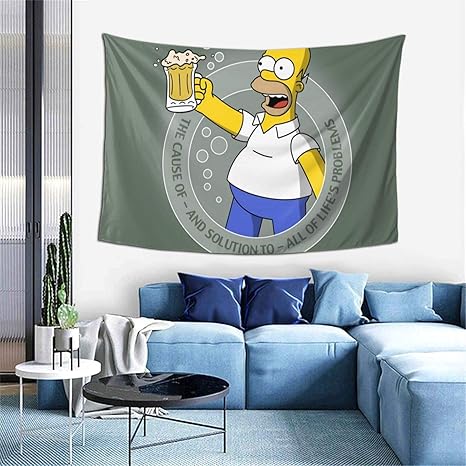 Amazon Co Jp ザ シンプソンズ 6 おしゃれプリント タペストリー 壁掛け 高級写真のタペストリー 多機能 ホーム装飾 部屋 窓 ポスター 大きいサイズ布ポスター 背景布 布を掛ける 壁紙 個性ギフト 布 ホーム キッチン