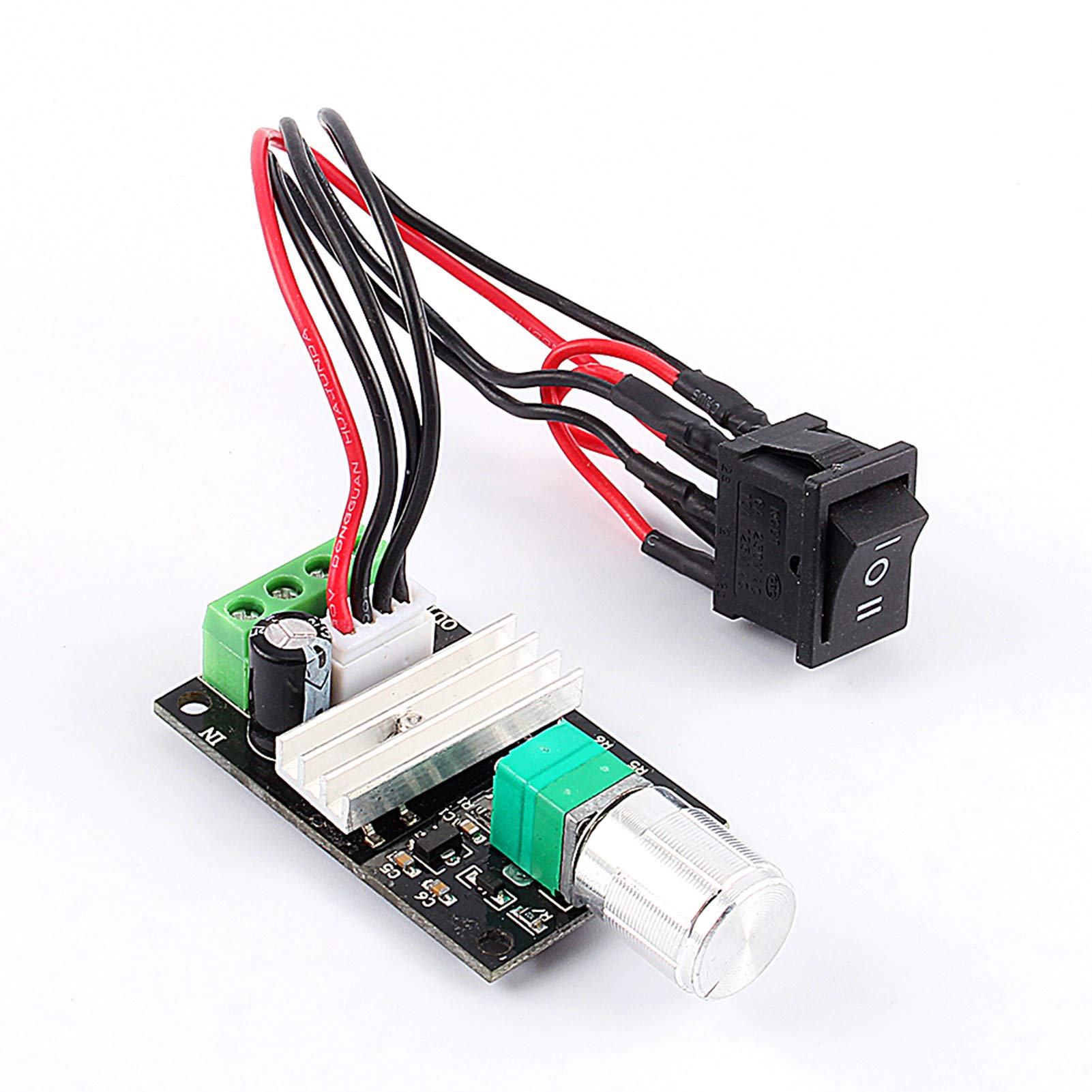FTVOGUE DC Motor Speed Controller, Reversible Pulse Motor Speed Regulator Switch 6-28V/3A