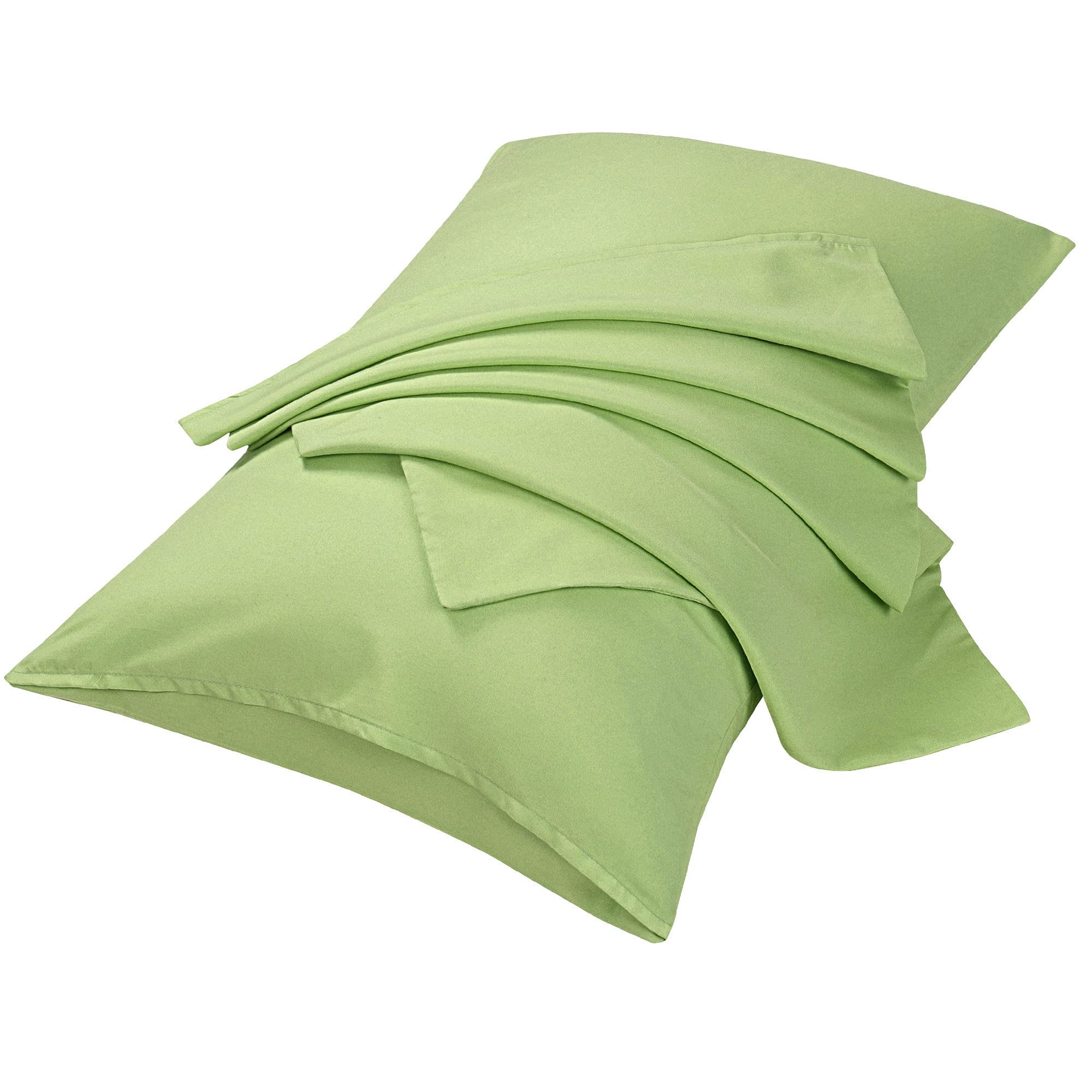 sourcing map 2 Packs Pillow Cases Double Brushed Microfiber Pillowcases - Envelope Closure, Pillowcases Covers Sage 50 x 65cm
