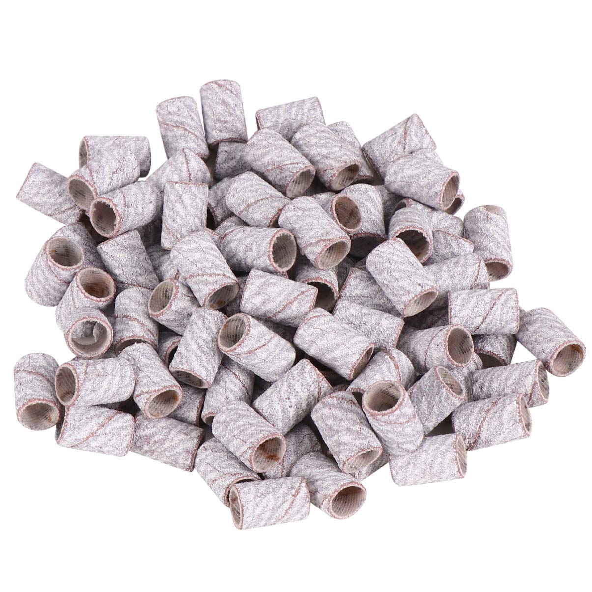 FRCOLOR 100pcs Sanding Bands for Nail Drill Bits Nail Manicure Drill File Sand Piece Set Nail Art Sanding Bands Gel Polish Remover Pedicure Tool Size 180