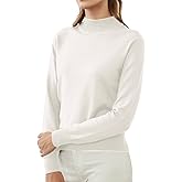 Woolen Bloom Womens Mockneck Sweater Lightweight Long Sleeve Sweater for Fall Winter Casual Pullover Knit Jumper Tops