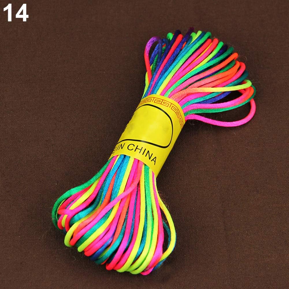 HUAhuako, 20 Meters 2mm Rattail Satin Cord Nylon Macrame Braiding String Knitting Rope Gift for Family Friends20 Meters 2mm Rattail Satin Cord Nylon Macrame Braiding String Knitting Rope
