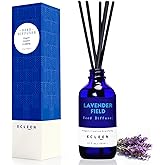 Xcleen Reed Diffuser Set, Lavender Field Oil Diffuser with Sticks, Long-Lasting Home Fragrance Reed Diffusers for Bathroom Shelf Office Decor, Luxury Air Fresheners 3.7 oz(110ml)