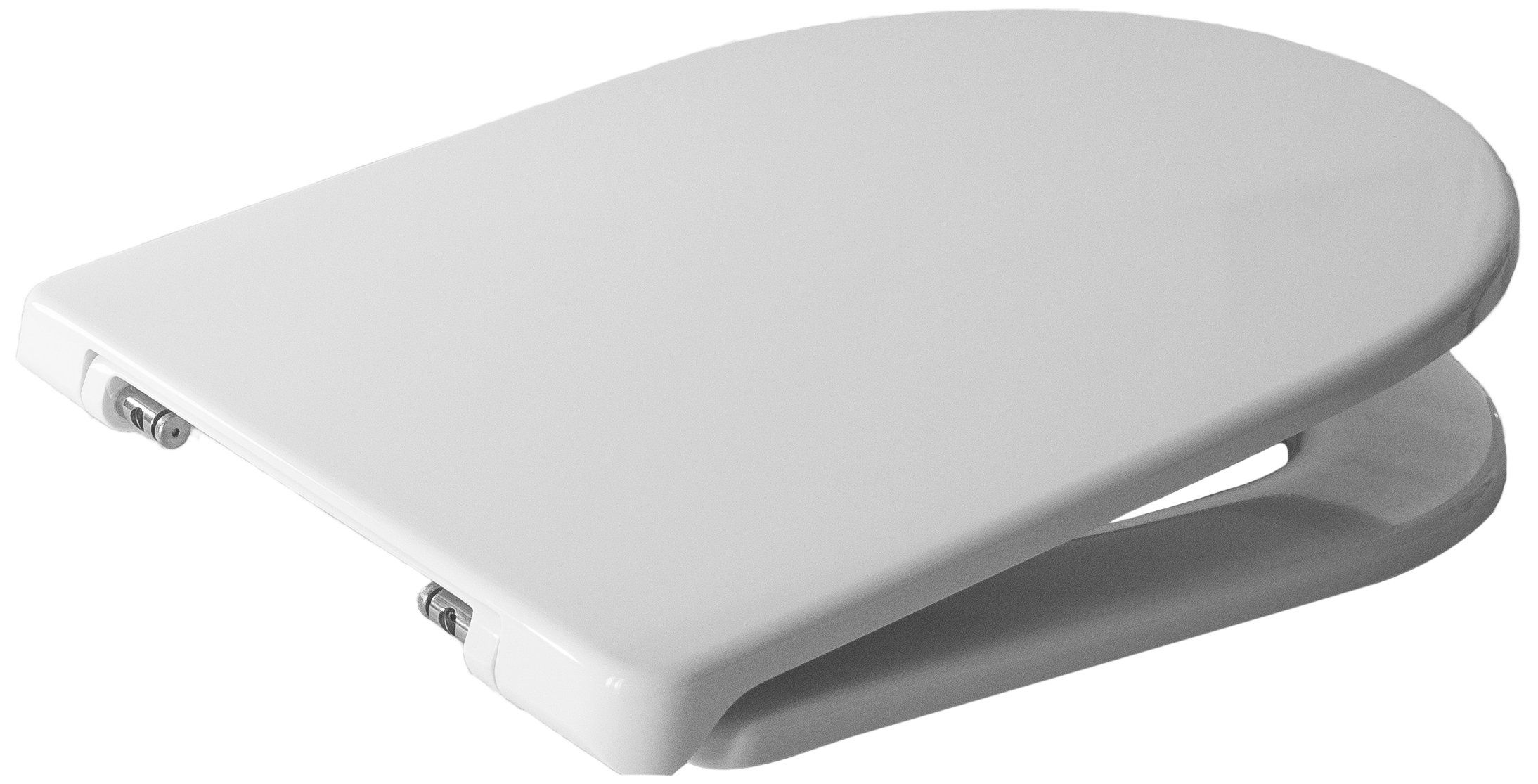 Toilet Seat in Thermoset, Clodia Series by Dolomite, White with Stainless Steel Hinges That can be Removed