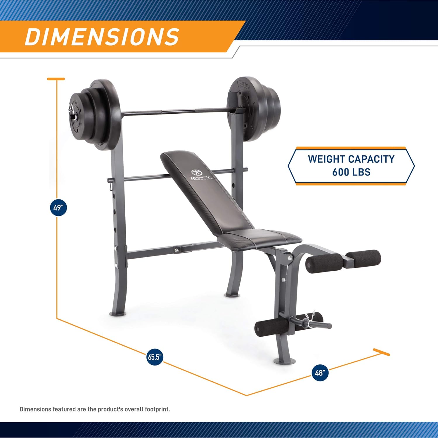 Marcy MD-2082W Diamond Elite MD Standard Bench with 100 lb. Weight Set: Sports & Outdoors