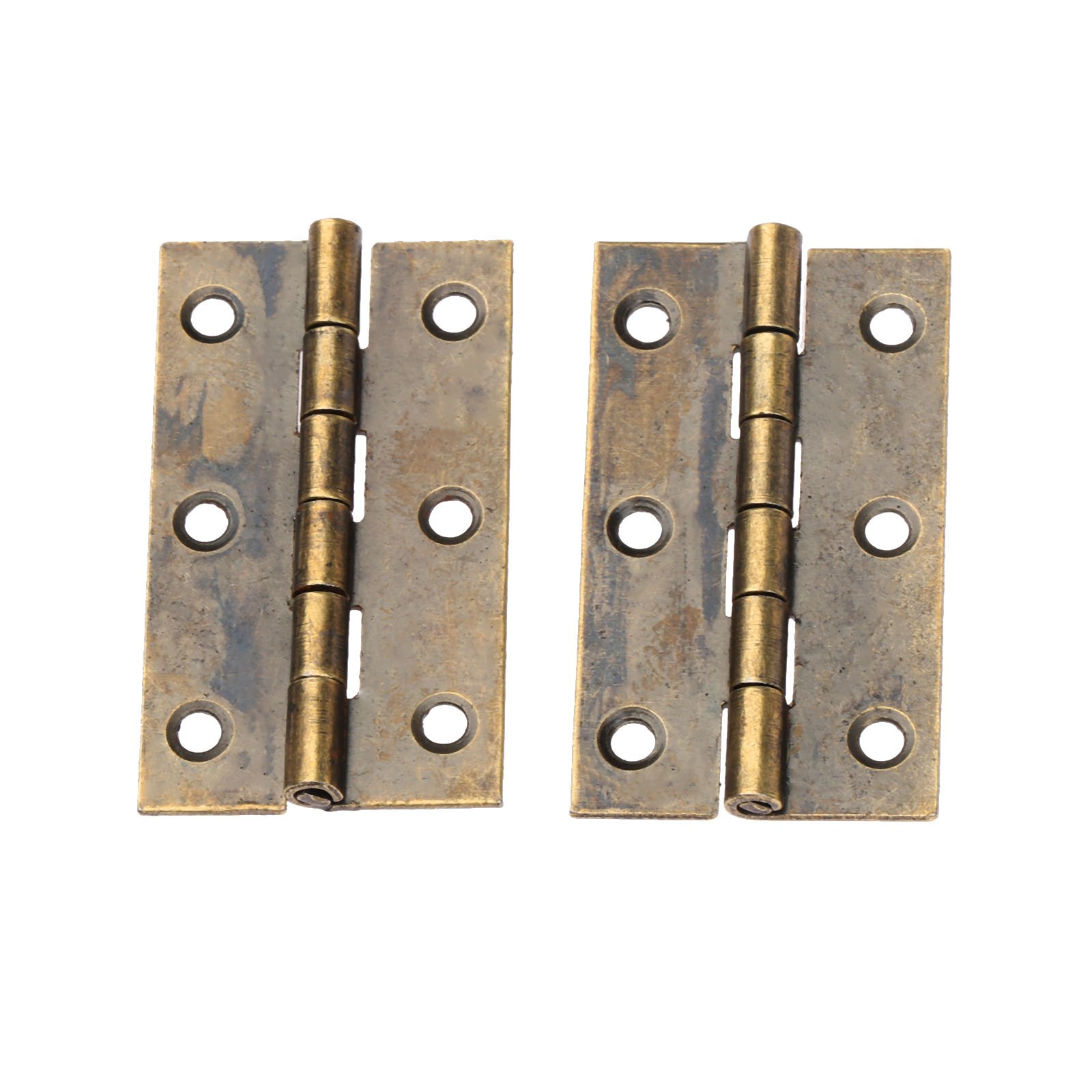 Dophee 2Pcs Hinges 1.97"x1.10" Retro Style Antique Bronze Stainless Steel Decorative Hinges for Wooden Jewelry Box Case