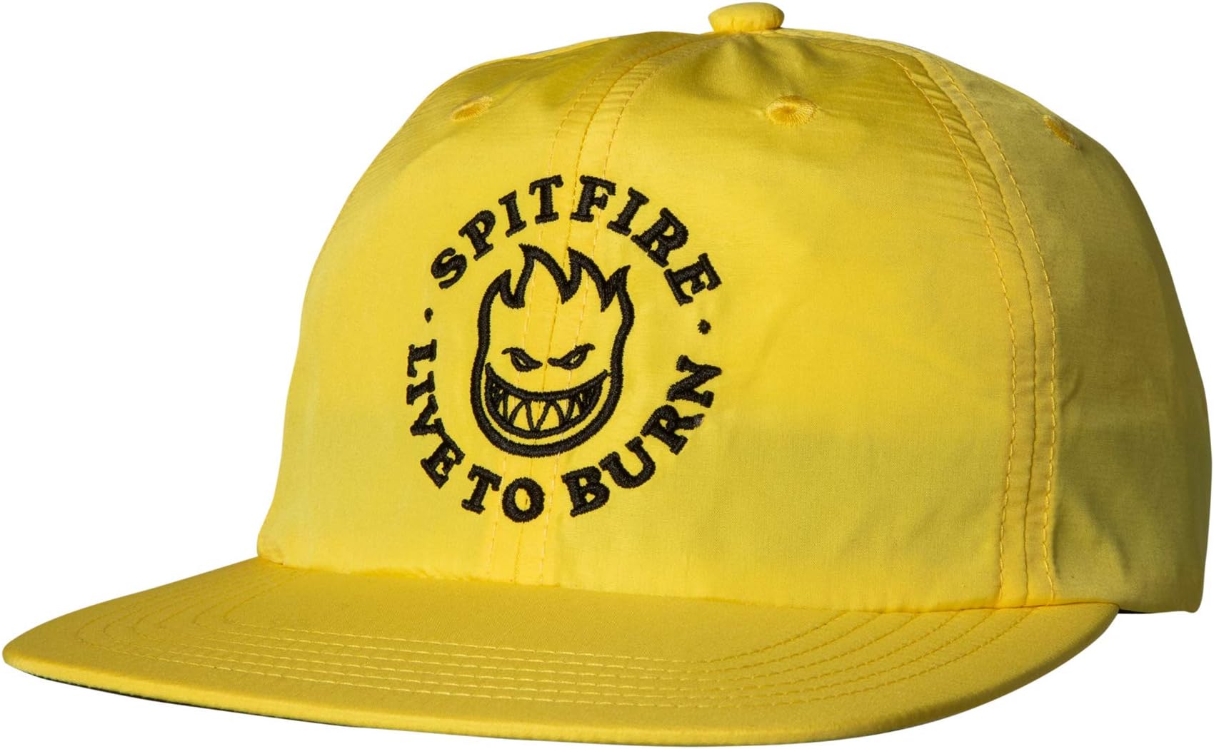 Spitfire Wheels Skateboard Hat Bighead Live to Burn Strap Back Yellow/Black