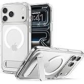 Spigen for iPhone 17 Pro Max Case, Ultra Hybrid S MagFit [TPU Covered Camera Control] [Kickstand] [Compatible with MagSafe] - Clear White