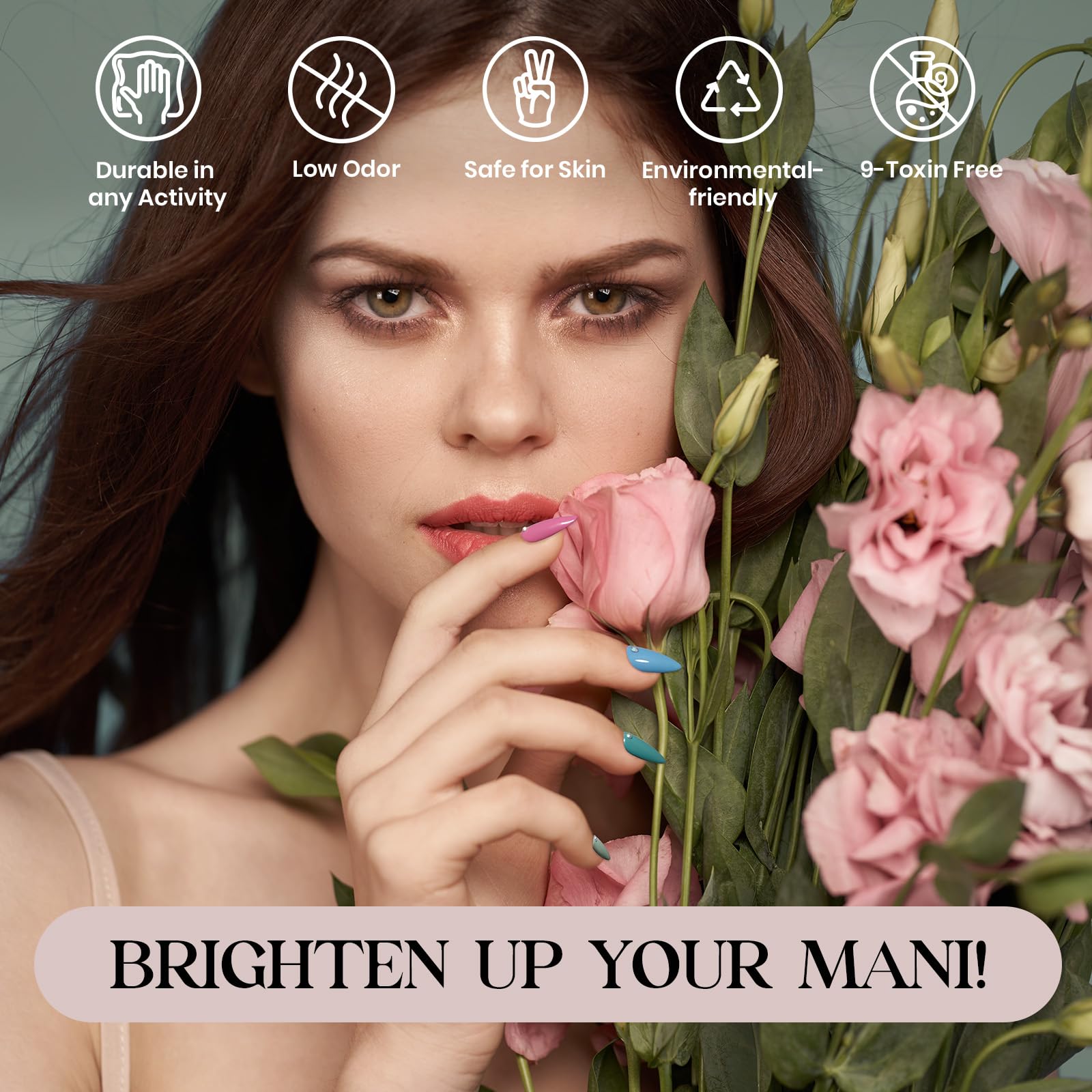 Beetles Gel Nail Polish Set 6 Colors Nude Green Blue Burgundy Purple Gel Nail Polish Kit Glitter Gel Nail Polish Soak Off Uv Lamp Salon Nail Art Design for Women - Image 6