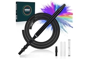 KITOSUN Hookah Hose Superior 100% Washable Silicone Hookah Hose with Detachable Aluminum Handle Frozen Ice Poles Anti-Kinking Spring Longer Insert Plugs for Better Hookah Shisha Narguile Smoking