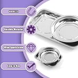 Swpeet 5Pcs Magnetic Tool Tray Holder Kit w/ Pickup Tool Round Square Stainless view 3