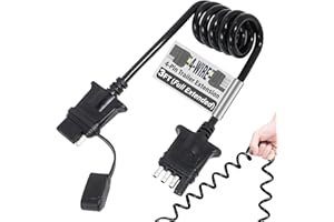 MECMO 3ft 4-Pin Flat Trailer Extension Coiled Cable 4 Pin Male and Female Wiring Harness Adapter, Trailer Wire Extension 4-Wa