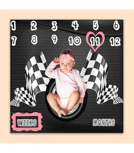 Monthly Baby Milestone Blanket - 48x40 Inch Photo Blanket With Markers For Newborn Pictures & Baby Shower Gift