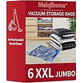 MEIQIHOME Vacuum Storage Bags, Space Saver Sealer Bags,Vacuum seal bags for clothing, Pillows, Comforters, Blankets, Bedding,6 XXL
