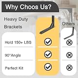 Ouvin Heavy Duty Shelf Brackets 10 Inch 4 Pack Black Iron Wall Mount view 8