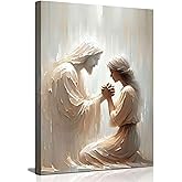 Jesus And Woman Prayer Canvas Wall Art Jesus heals woman Wall Decor Picture Christ is with you Poster Print for Living Room Bedroo Church prayer room Decoration Prepare to hang