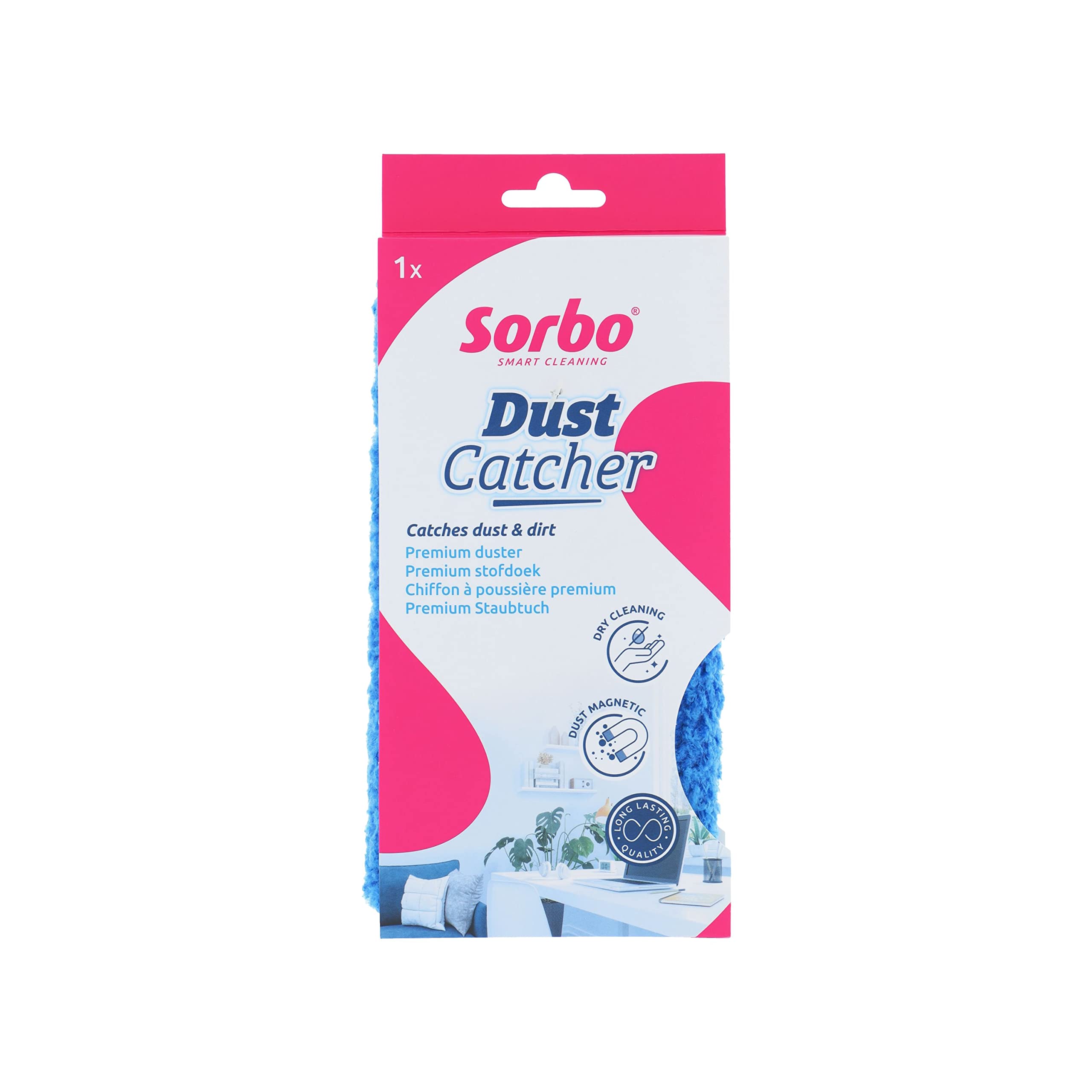 Sorbo Dust Catcher, Dust Magnet, Ultra Soft Microfibre Cloth, Chemical Free Cleaning, 28 cm x 23 cm, Blue