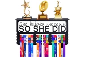 Biggun Metal Trophy&Medal Display Shelf - Easy to Install Medal Hanger with Trophy Shelf, Holder for Running Race Wrestling Medals
