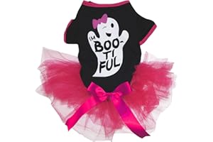 Petitebella Halloween Theme Puppy Dog Dress (Ghost, Medium)