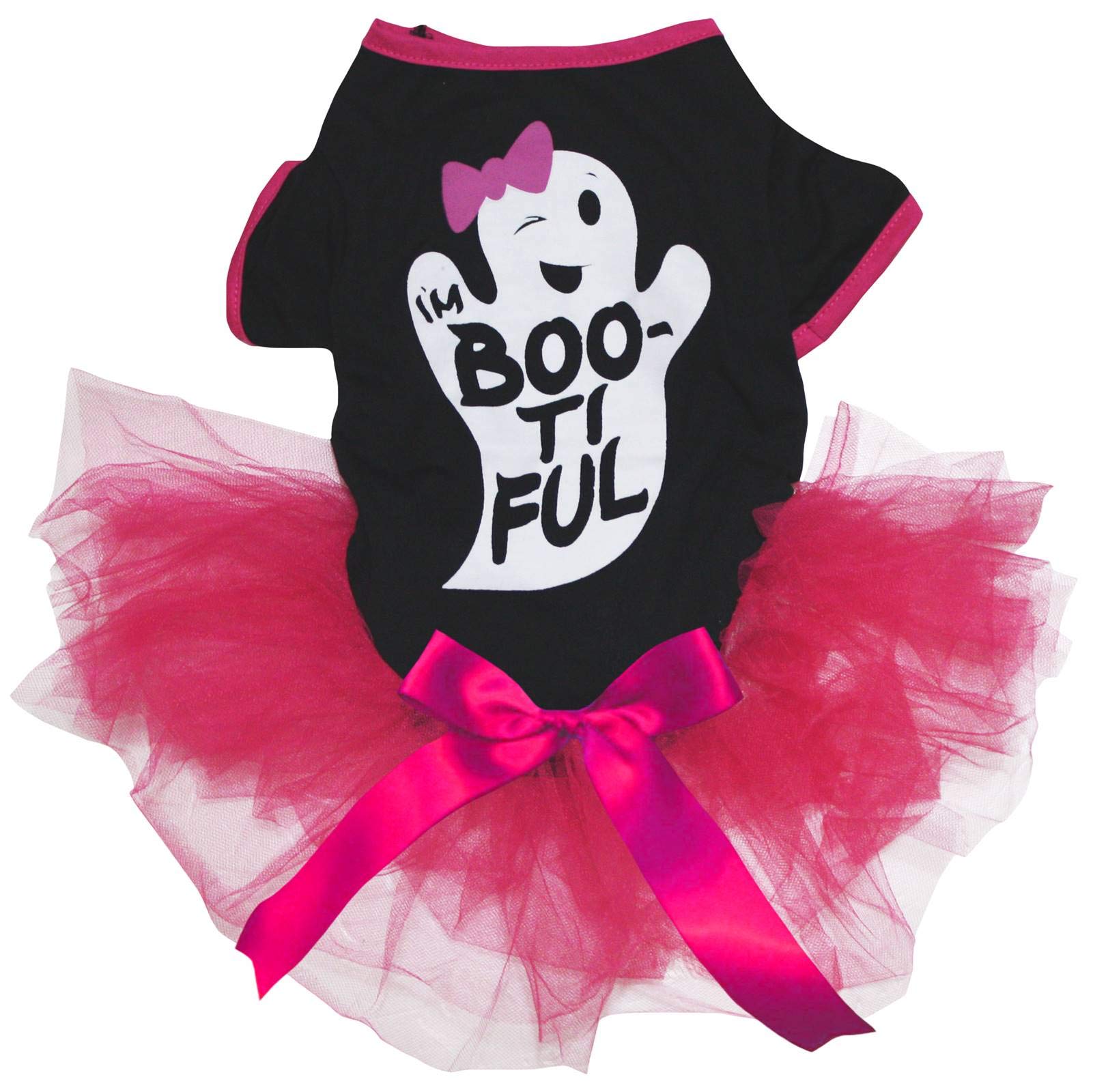 Petitebelle Halloween Theme Puppy Dog Dress (Ghost, X-Small)