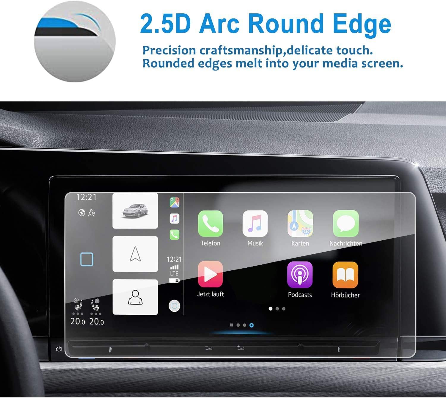 LFOTPP Golf 8 MK8 GTI GTD GTE Discover Pro 10 Inch Navigation Tempered Glass Screen Protector, transparent - Image 5