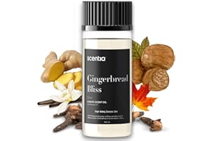 Scentia Gingerbread Bliss Fragrance Oil – 50ml Holiday Diffuser Oil | Warm Christmas Blend with Ginger, Nutmeg, Cinnamon & Vanilla | Perfect Stocking Stuffer, DIY Candles & Soaps