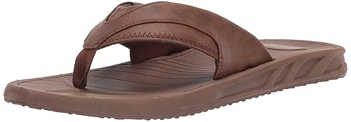 Amazon Essentials Men's Slip-on Flip Flop Comfort Sandals - Brown, Size 9, Casual