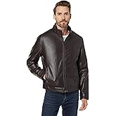 Cole Haan Signature Men's Zip Front Faux Leather Moto Jacket