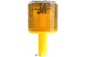 QXMH Solar Strobe Warning Light: Flashing Super Bright 360 Degree, Automatically Turn On&Off, Traffic Light Emergency Strobe Lightfor Construction, Dock, Marine,Crane Tower, Factory (Yellow)