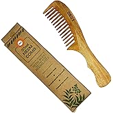 100% Pure & Natural Neem Comb for Men Women | Reduces Hair Fall & Control Dandruff Wide Teeth Wooden Comb | Detangler Beard and Mustache,Hair Styling, Travel Grooming