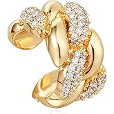 Ear Cuff Earrings for Women Non Piercing Clip On Chunky Earrings Cartilage Wrap Ear Cuffs 14k Gold Plated Cubic Zirconia Hypoallergenic Jewelry Gifts, Single