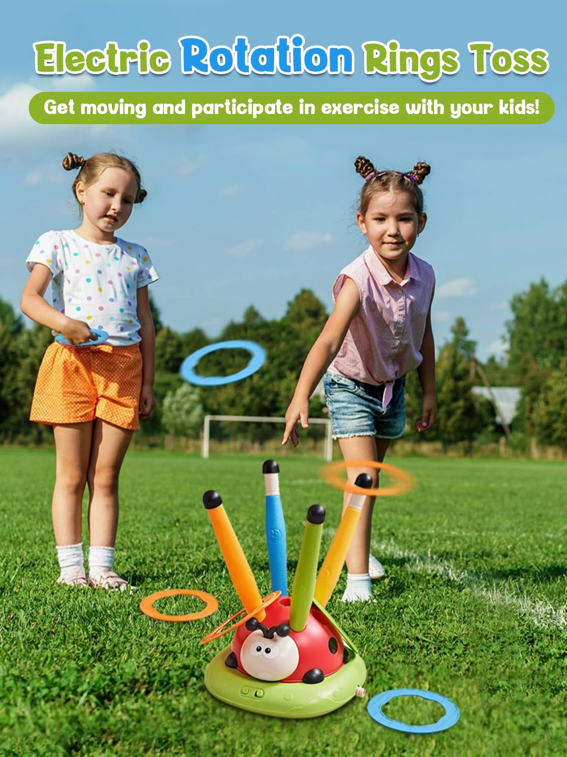 Kssvzz 3 in 1 Spiele für Kinder, Raketen Spielzeug, Seilspringmaschine Kinder, Ringwurfspiel für Kinders, Schaumraketen Launcher, Sport & Outdoor-Spielzeug für 3 4 5 6 7 8 9 Jahre 3